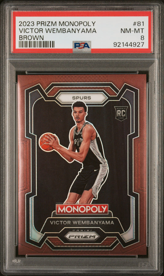 2023 Panini Prizm Monopoly #81 Victor Wembanyama Brown PSA 8