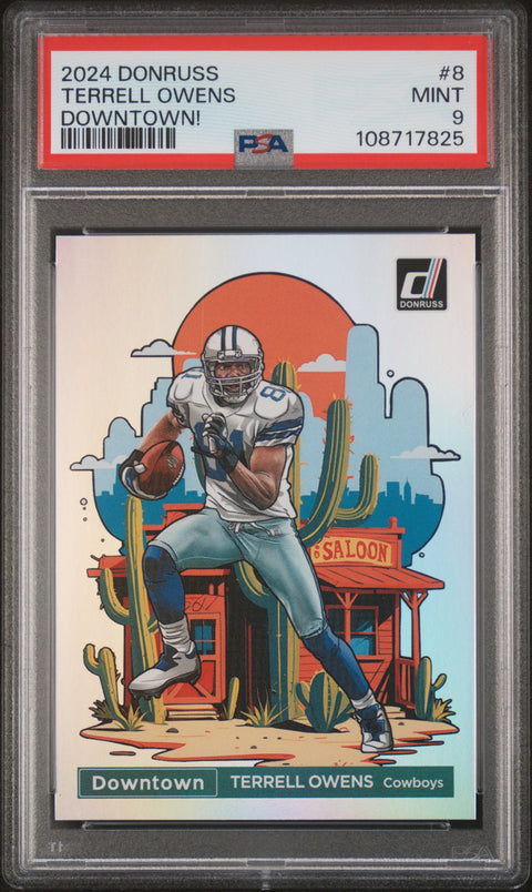 2024 Panini Donruss Downtown! #8 Terrell Owens PSA 9