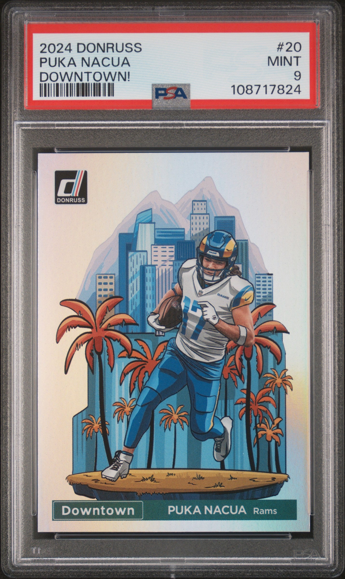 2024 Panini Donruss Downtown! #20 Puka Nacua PSA 9