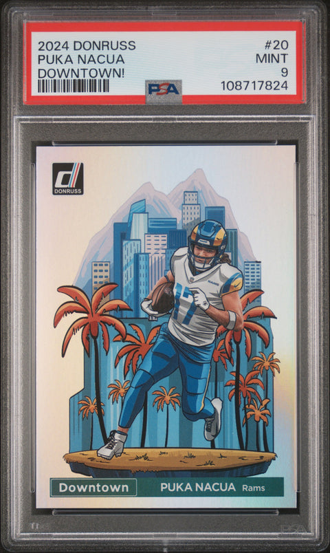 2024 Panini Donruss Downtown! #20 Puka Nacua PSA 9