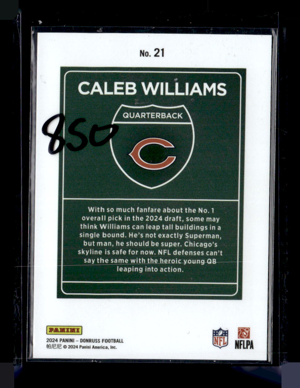 2024 Donruss #21 Caleb Williams Downtown