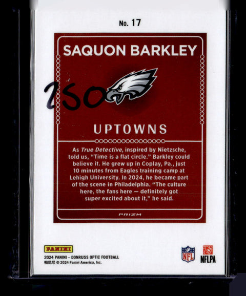 2024 Donruss Optic #17 Saquan Barkley Uptowns