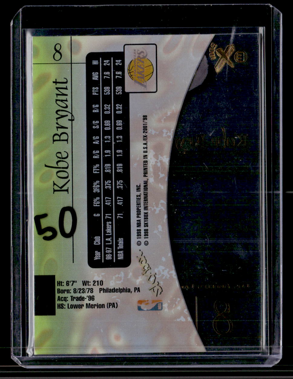 1997-98 E-X2001 #8 Kobe Bryant
