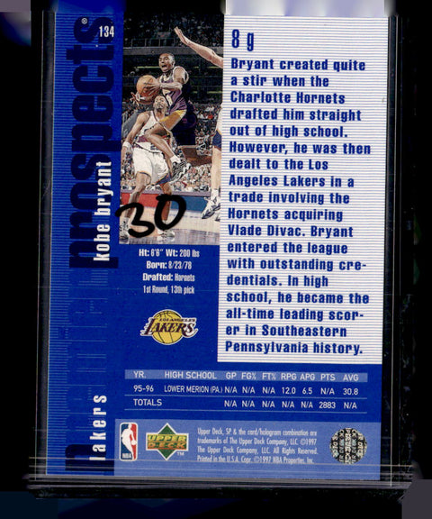 1996-97 SP #134 Kobe Bryant