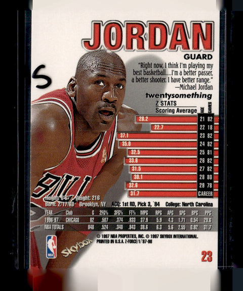 1997-98 SkyBox Z-Force #23 Michael Jordan