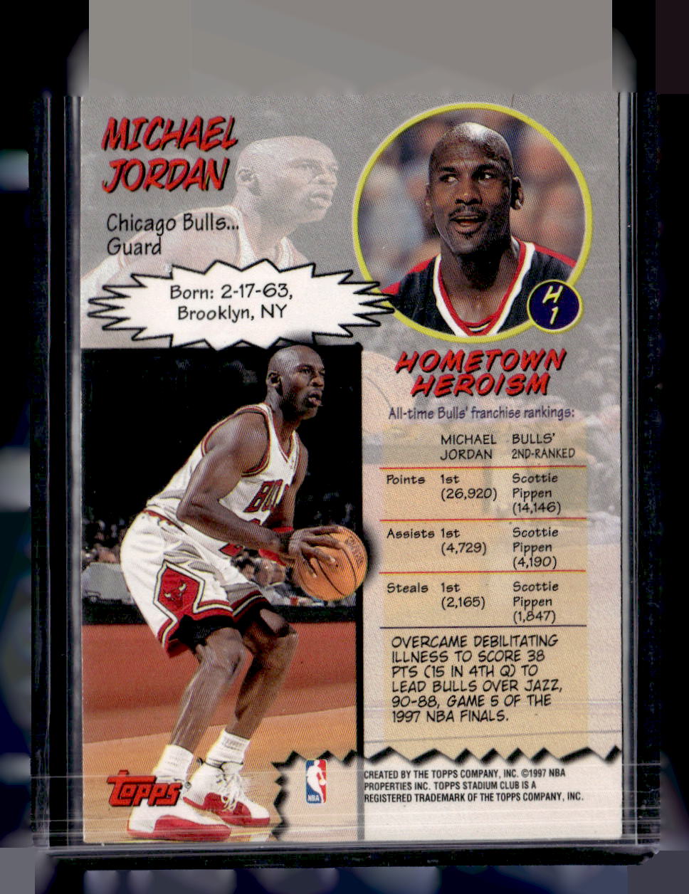 1996-97 Topps Stadium Club #H1 Michael Jordan Hardcourt Heroics