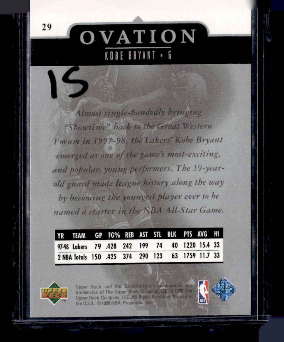 1997-19 Upper Deck Kobe Bryant Ovation