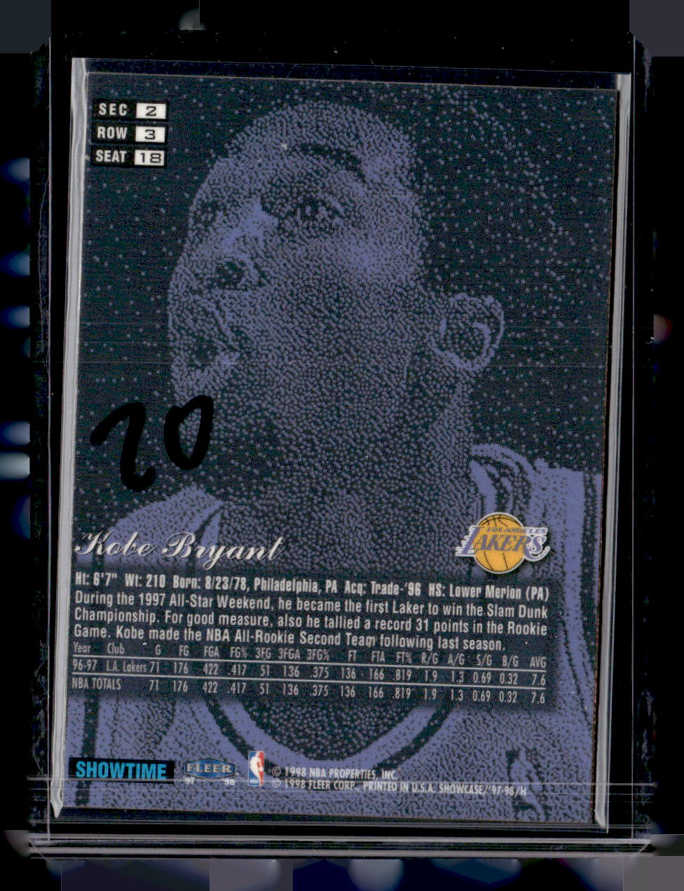 1997-98 Flair Showcase #18 Kobe Bryant