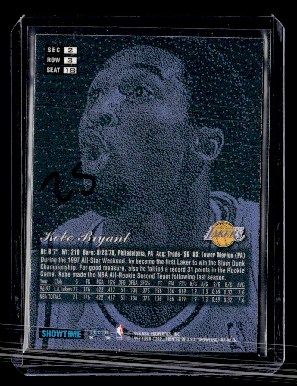 1997-98 Flair Showcase #18 Kobe Bryant