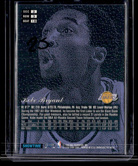 1997-98 Flair Showcase #18 Kobe Bryant
