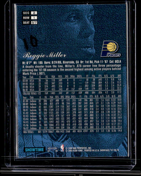 1997-98 Flair Showcase #57 Reggie Miller Flair Showcase Row 1
