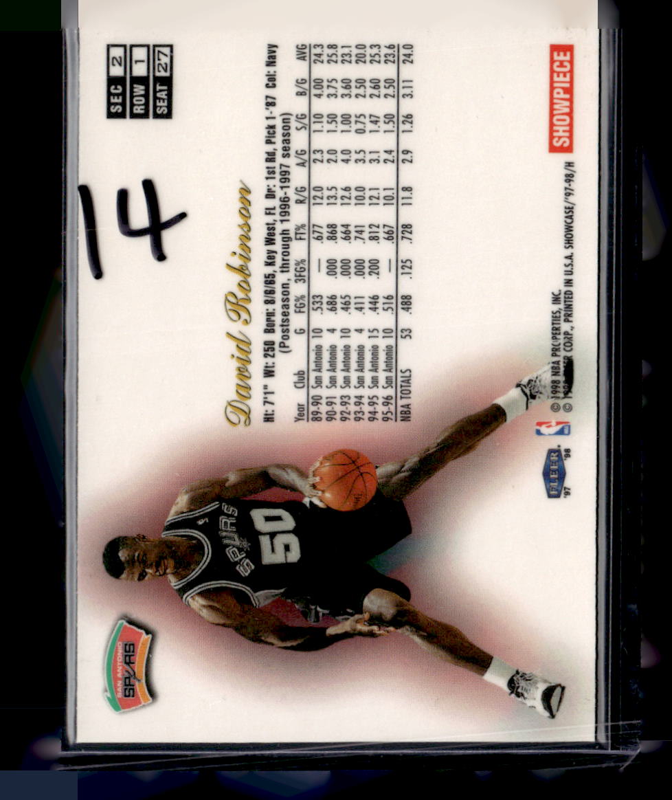 1997-98 Flair Showcase #27 David Robinson Flair Showcase Row 1