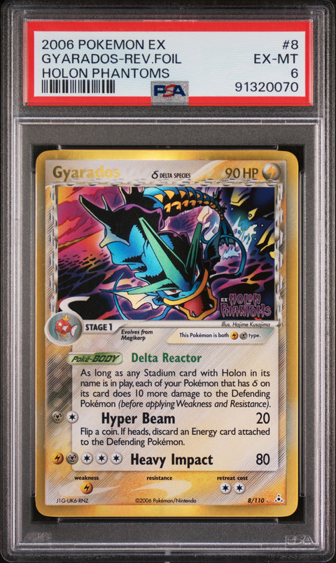 2006 Pokemon Ex Holon Phantoms #8 Gyarados-Rev.Foil Holon Phantoms PSA 6