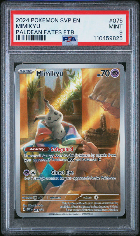 2024 Pokemon Svp En-Sv Black Star Promo #075 Mimikyu Paldean Fates Etb PSA 9