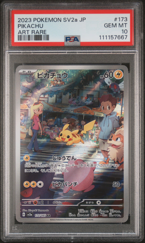 2023 Pokemon Japanese Sv2a-Pokemon 151 #173 Pikachu Art Rare PSA 10