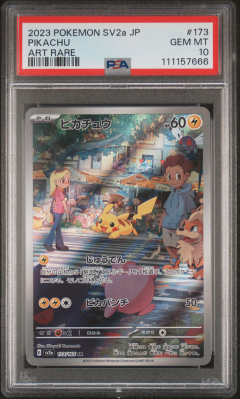 2023 Pokemon Japanese Sv2a-Pokemon 151 #173 Pikachu Art Rare PSA 10
