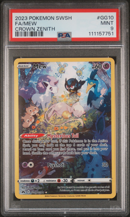 2023 Pokemon Sword And Shield Crown Zenith #GG10 Fa/Mew Crown Zenith PSA 9