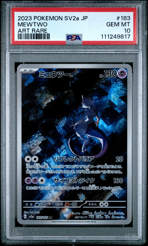 2023 Pokemon Japanese Sv2a-Pokemon 151 #183 Mewtwo Art Rare PSA 10