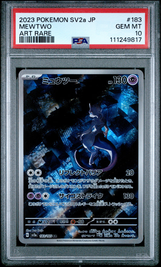 2023 Pokemon Japanese Sv2a-Pokemon 151 #183 Mewtwo Art Rare PSA 10