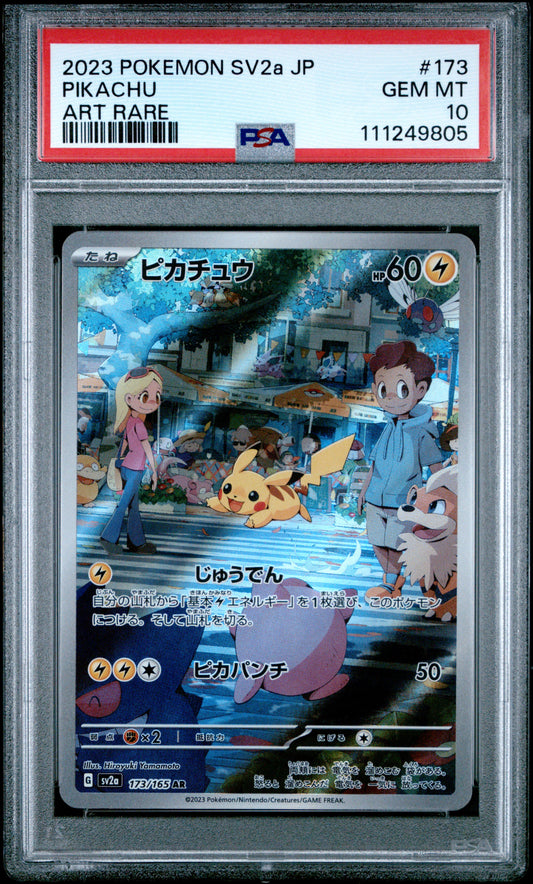 2023 Pokemon Japanese Sv2a-Pokemon 151 #173 Pikachu Art Rare PSA 10