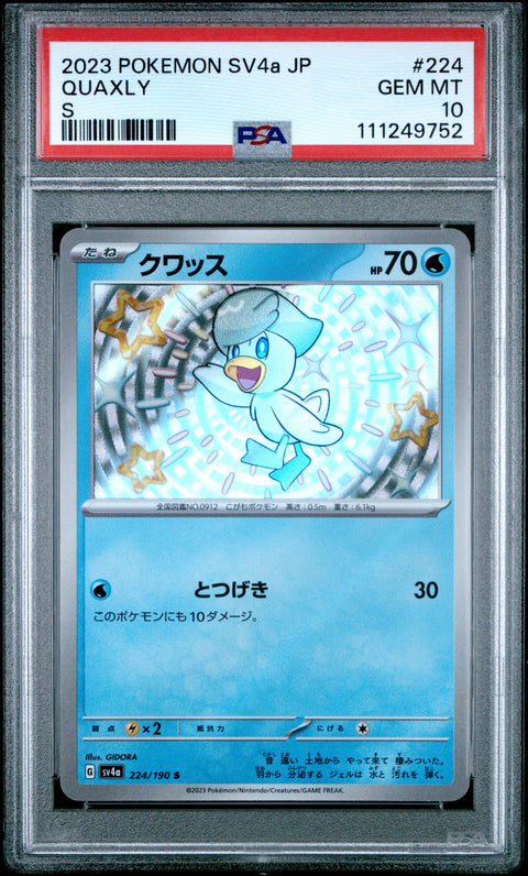 2023 Pokemon Japanese Sv4a-Shiny Treasure Ex #224 Quaxly S PSA 10