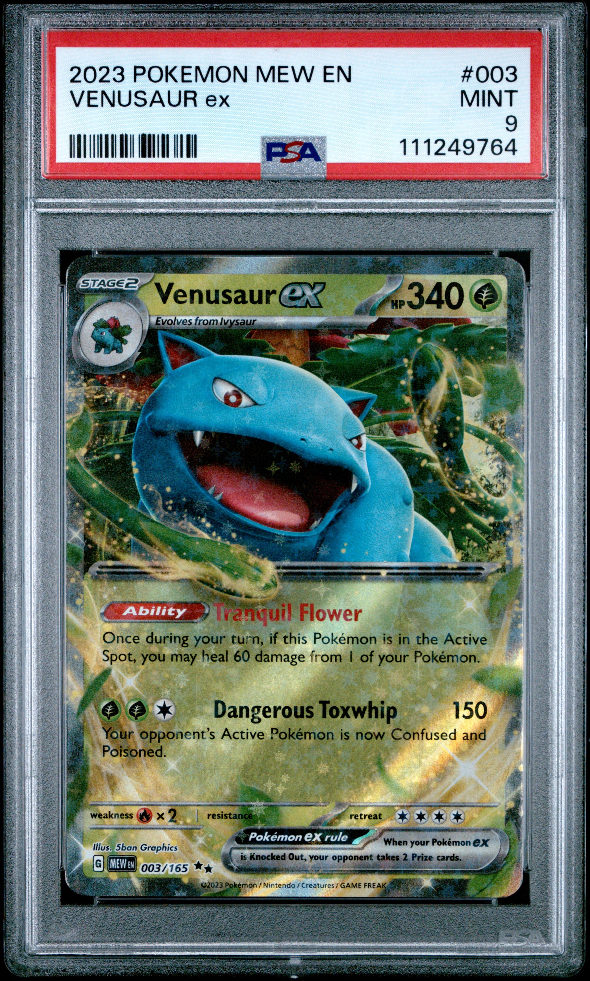 2023 Pokemon Mew En-151 #003 Venusaur Ex PSA 9