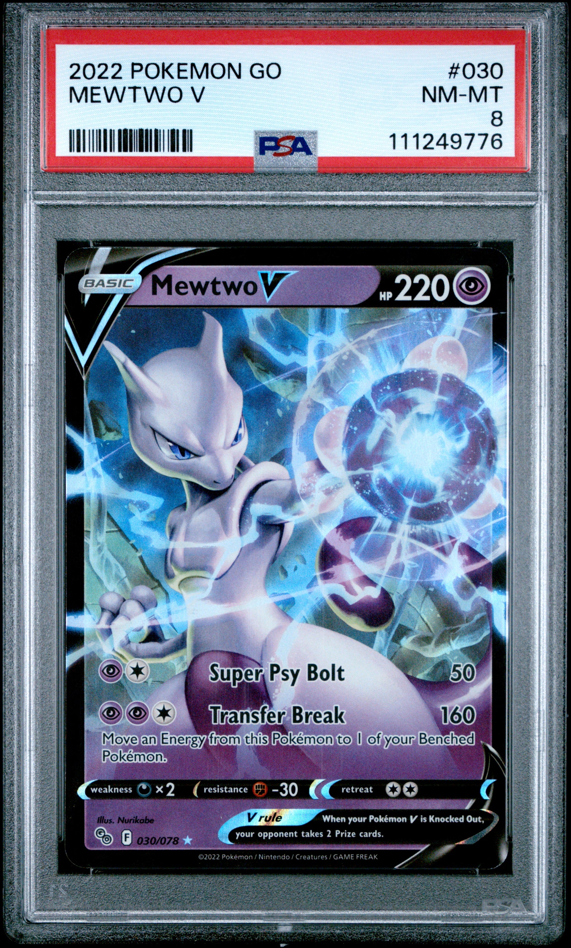 pokemon go cards mewtwo v 2022 Pokemon Go #030 Mewtwo V PSA 8 – Aloha Card Shop