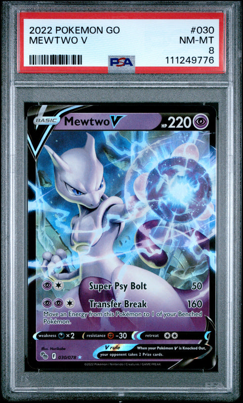 2022 Pokemon Go #030 Mewtwo V PSA 8