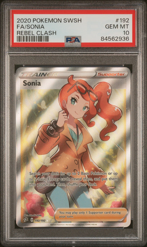2020 Pokemon Sword & Shield Rebel Clash #192 Fa/Sonia Rebel Clash PSA 10