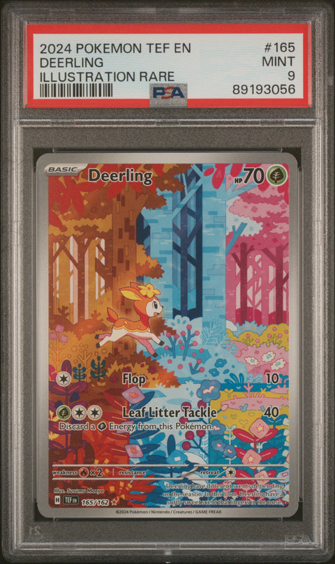 2024 Pokemon Tef En-Temporal Forces #165 Deerling Illustration Rare PSA 9