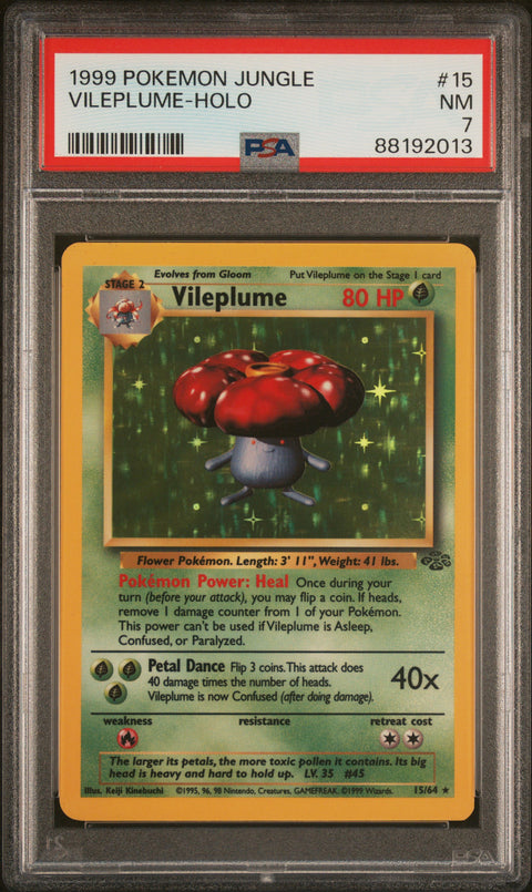 1999 Pokemon Jungle #15 Vileplume-Holo PSA 7