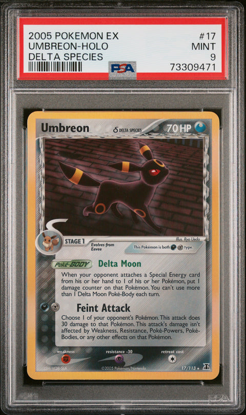 2005 Pokemon Ex Delta Species #17 Umbreon-Holo Delta Species PSA 9