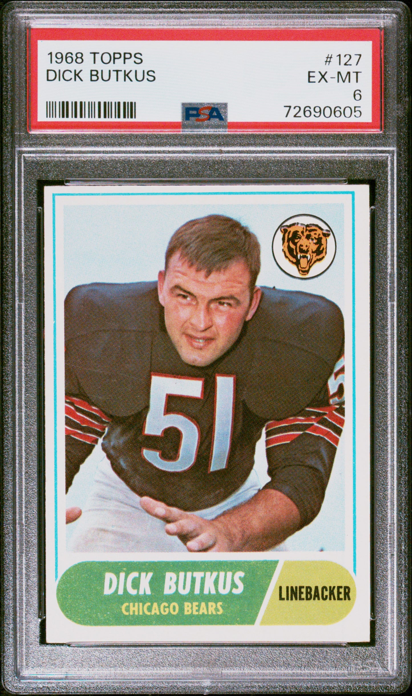1968 Topps Dick Butkus #127 PSA 6