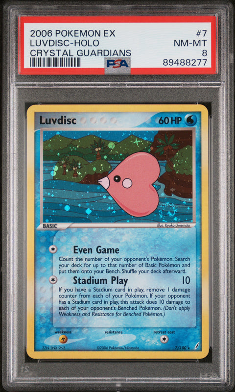 2006 Pokemon Ex Crystal Guardians Luvdisc-Holo #7 PSA 8