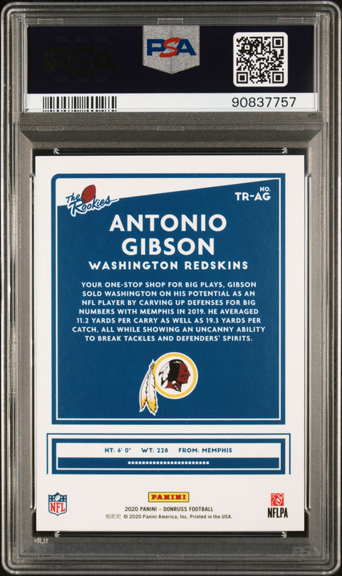 2020 Panini Donruss The Rookies Antonio Gibson #TR-AG PSA 10