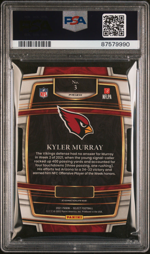 2021 Panini Select Kyler Murray #3 PSA 10
