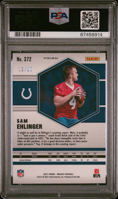 2021 Panini Mosaic Sam Ehlinger #372 PSA 9