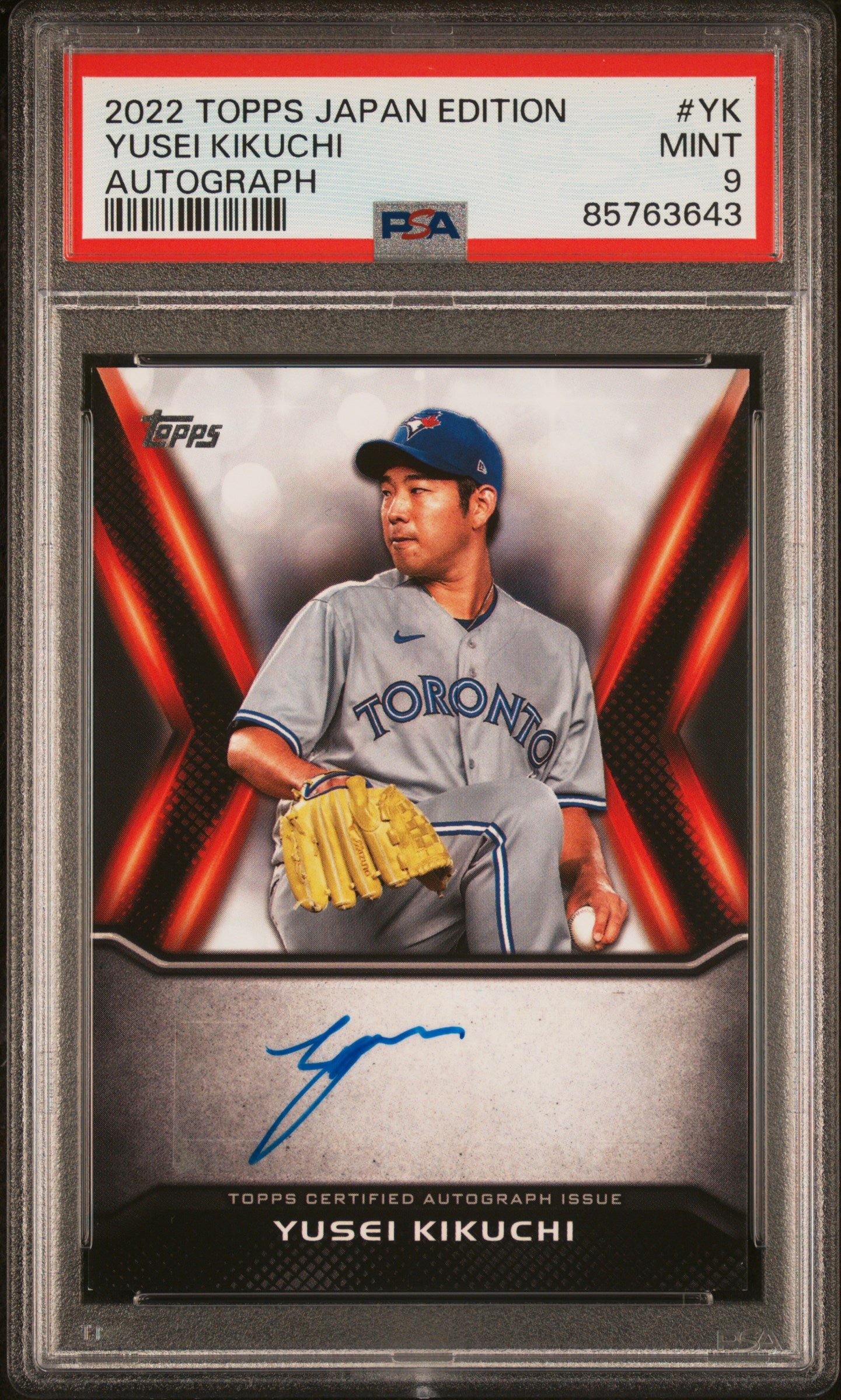 2022 Topps Japan Edition Autographs Yusei Kikuchi #YK PSA 9