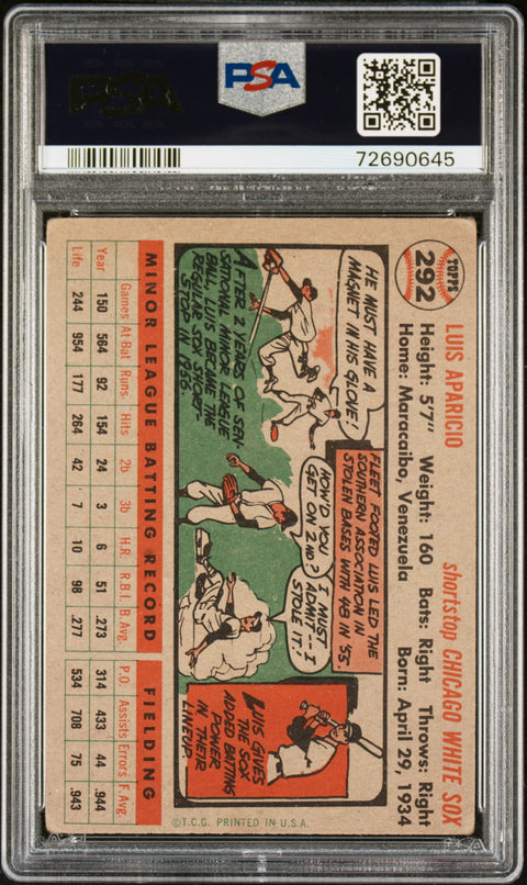 1956 Topps Luis Aparicio #292 PSA 3