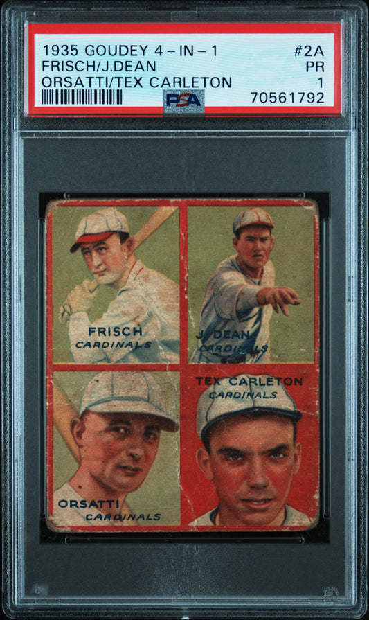 1935 Goudey 4-In-1 Frisch/J.Dean #2A PSA 1
