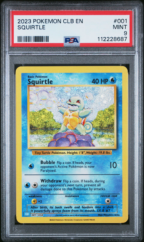 2023 Pokemon Clb-TCG Classic Blastoise & Suicune Ex Deck #001 Squirtle PSA 9
