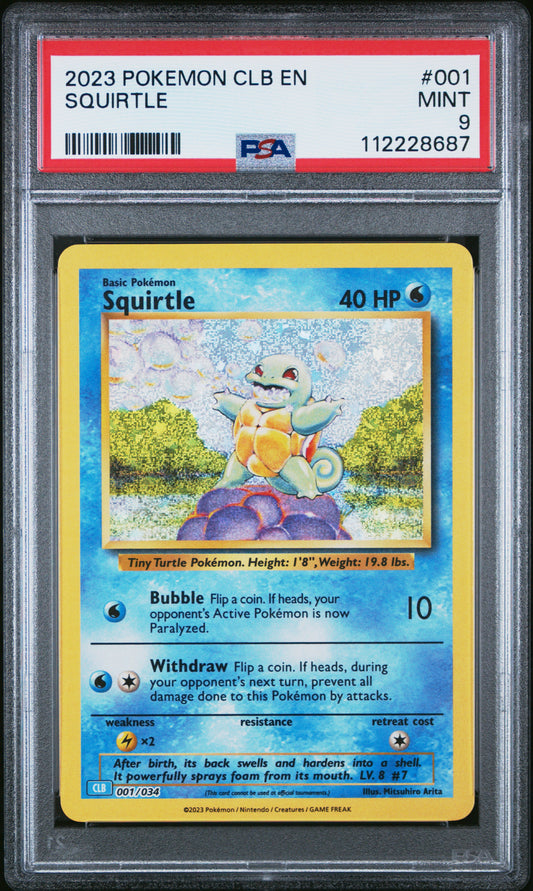2023 Pokemon Clb-TCG Classic Blastoise & Suicune Ex Deck #001 Squirtle PSA 9
