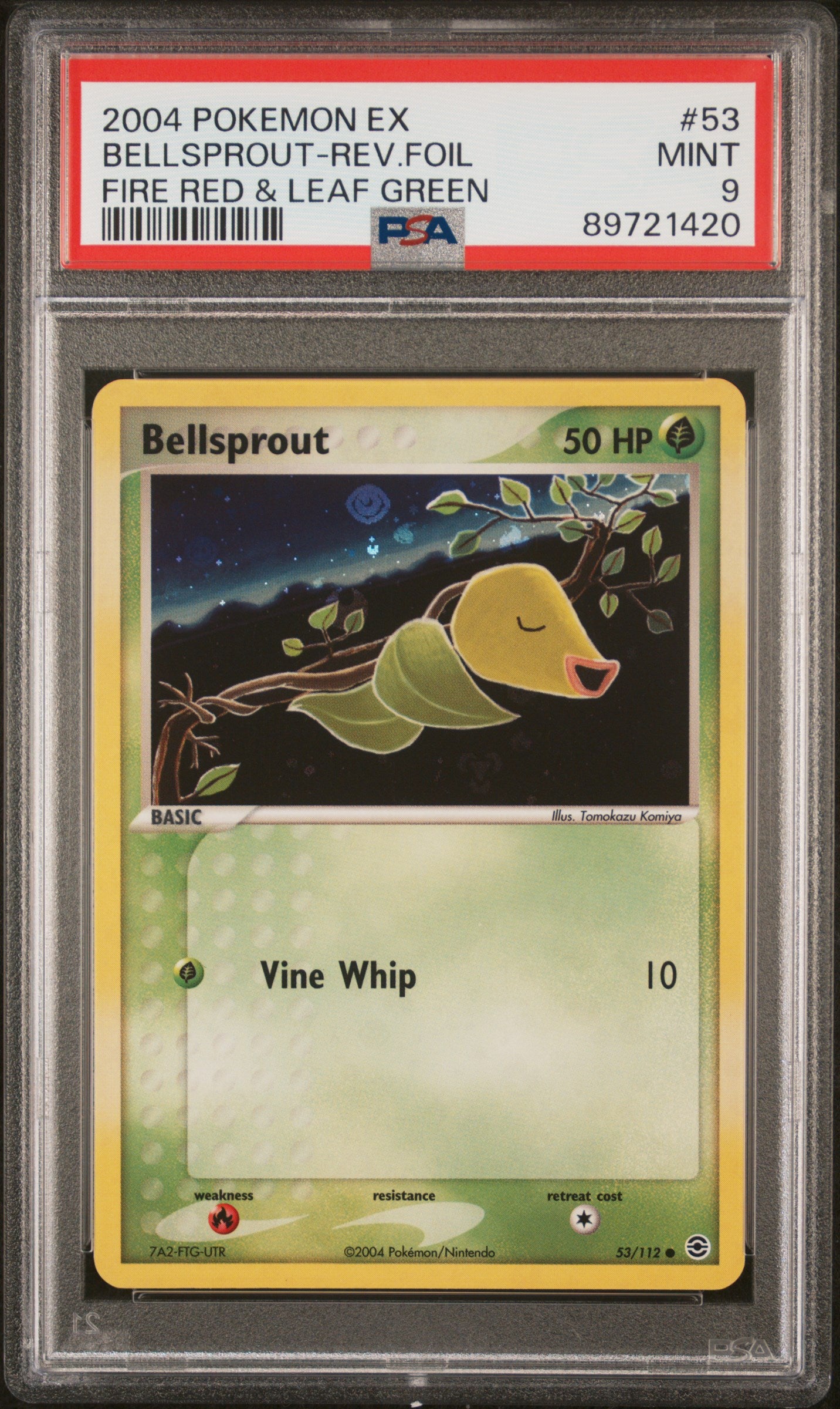 2004 Pokemon Ex Fire Red & Leaf Green #53 Bellsprout-Rev.Foil PSA 9