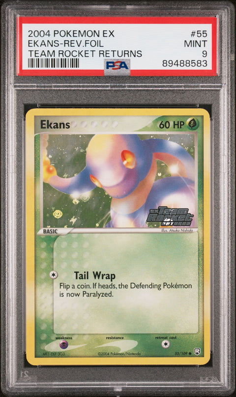 2004 Pokemon Ex Team Rocket Returns #55 Ekans-Rev.Foil Team Rocket Returns PSA 9