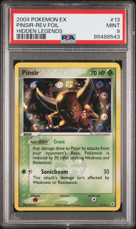 2004 Pokemon Ex Hidden Legends #13 Pinsir-Rev.Foil Hidden Legends PSA 9