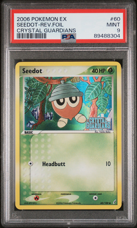 2006 Pokemon Ex Crystal Guardians #60 Seedot-Rev.Foil Crystal Guardians PSA 9