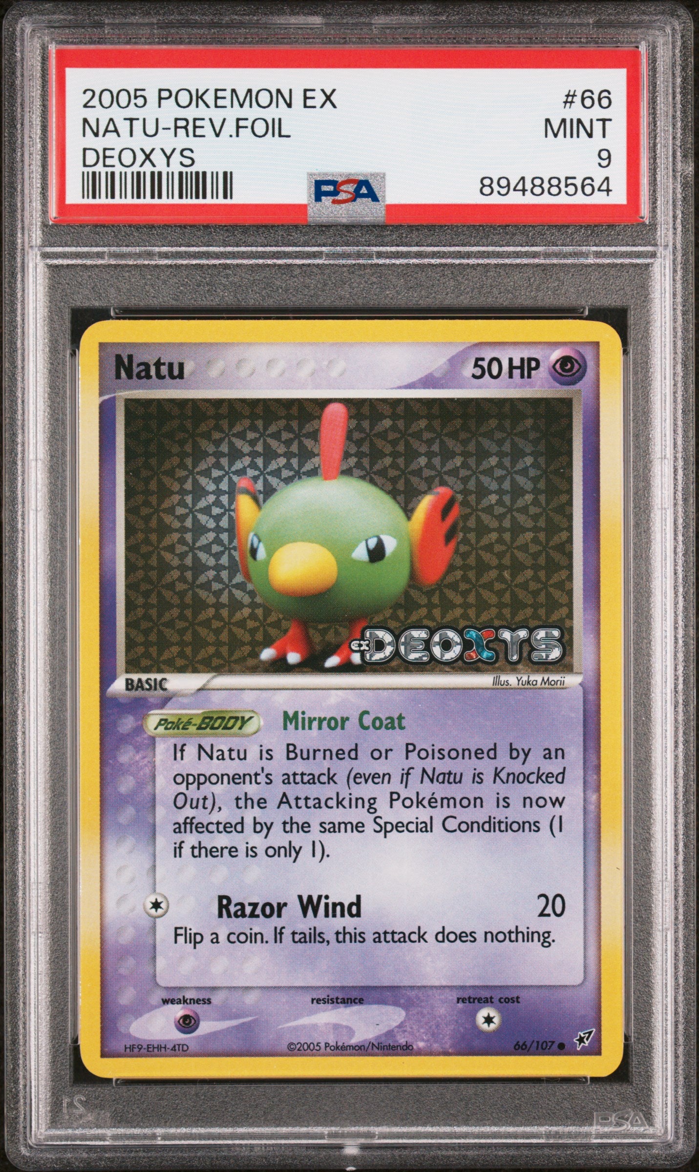 2005 Pokemon Ex Deoxys #66 Natu-Rev.Foil Deoxys PSA 9