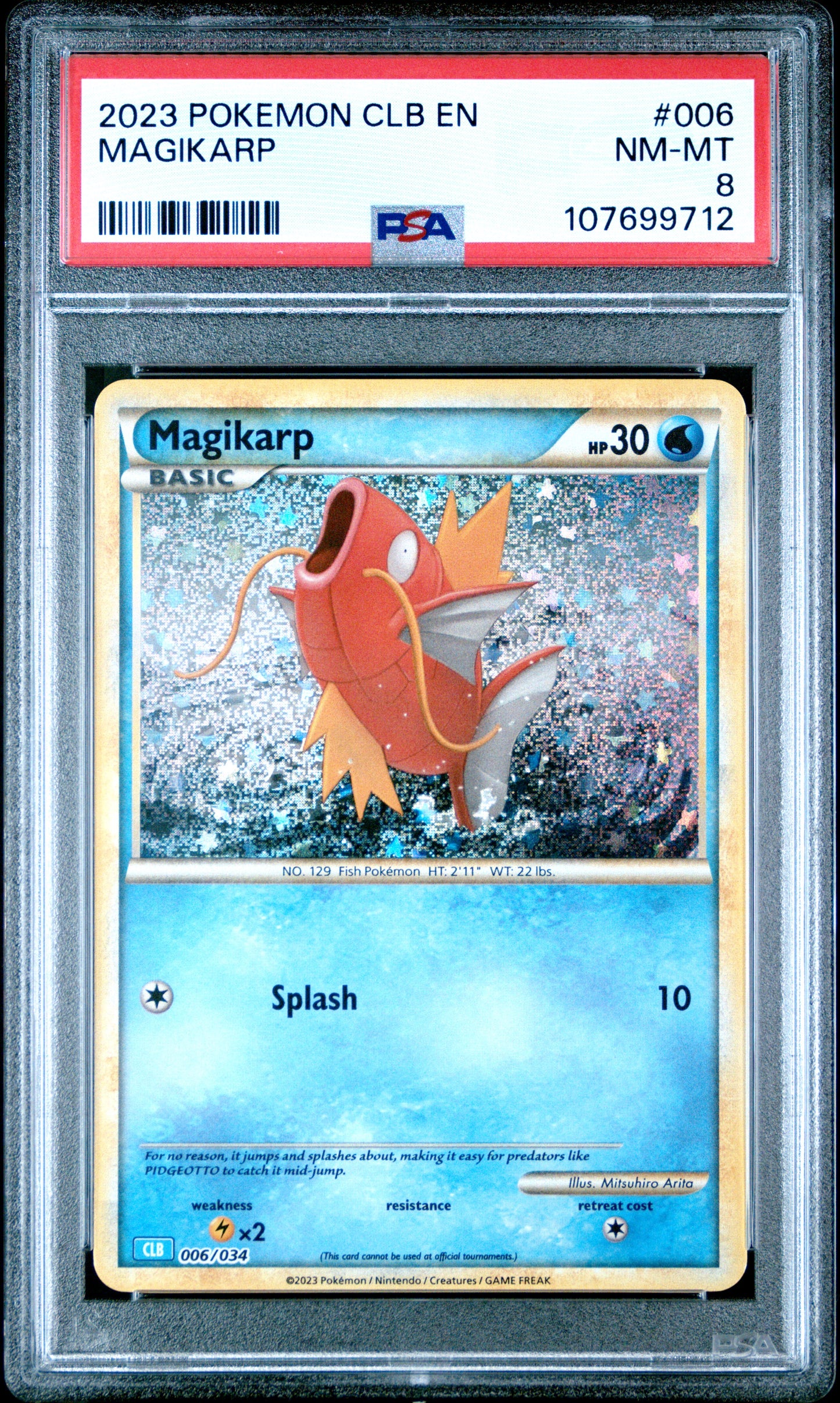 2023 Pokemon Clb-TCG Classic Blastoise & Suicune Ex Deck #006 Magikarp PSA 8