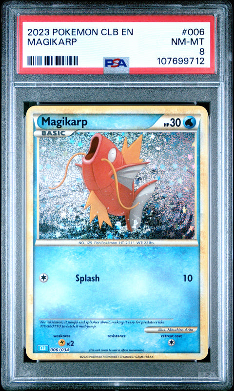2023 Pokemon Clb-TCG Classic Blastoise & Suicune Ex Deck #006 Magikarp PSA 8