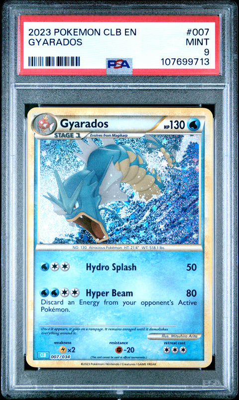 2023 Pokemon Clb-TCG Classic Blastoise & Suicune Ex Deck #007 Gyarados PSA 9